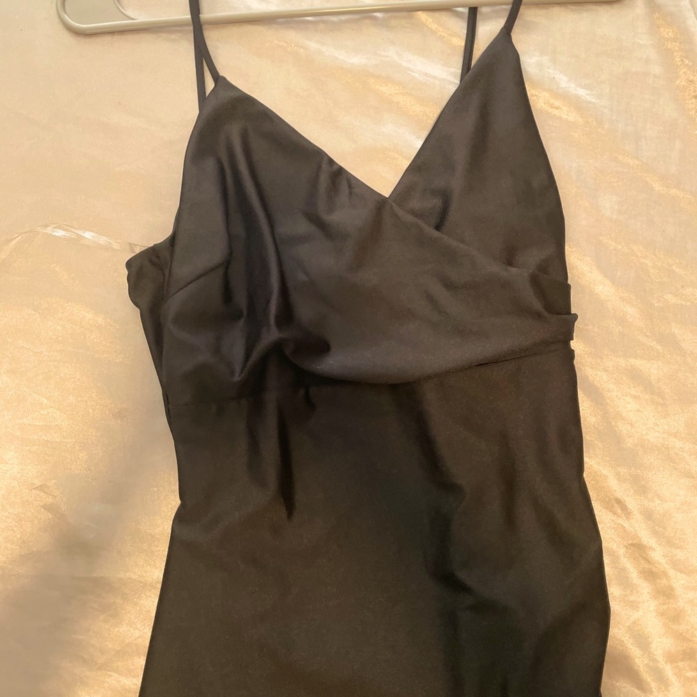 Slit black tight dress